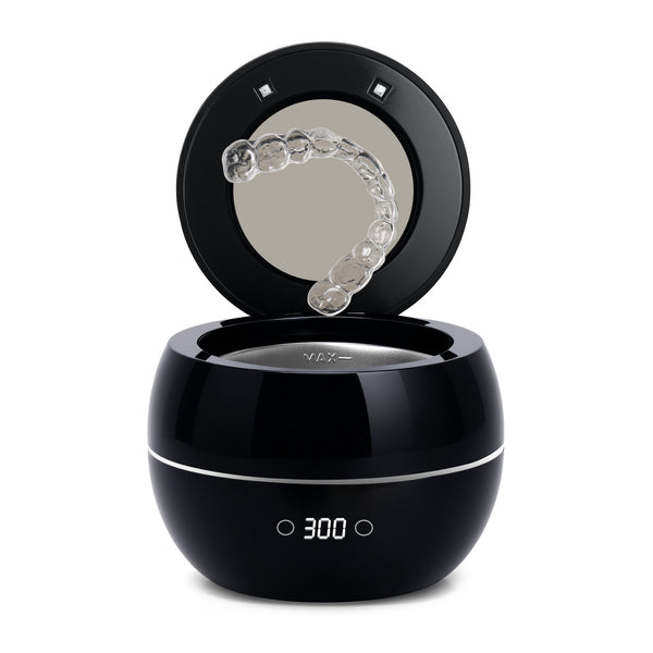 Ultrasonic Retainer Cleaner Cleaning Machine, 44kHz Jewelry Clean Pod 250ML Portable Ultra Sonic Retainer Cleaner for Mouth Guard Denture, Aligner - Professional Dental Cleaning Braces Night Guard