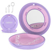 Retainer Case with Mirror and Adjustable Vent Holes, Cute Slim Aligner Case Compatible with Invisalign, Night Mouth Guard Case, Retainer Holder with Retainer Remover Tool, Chew & Brush, Purple