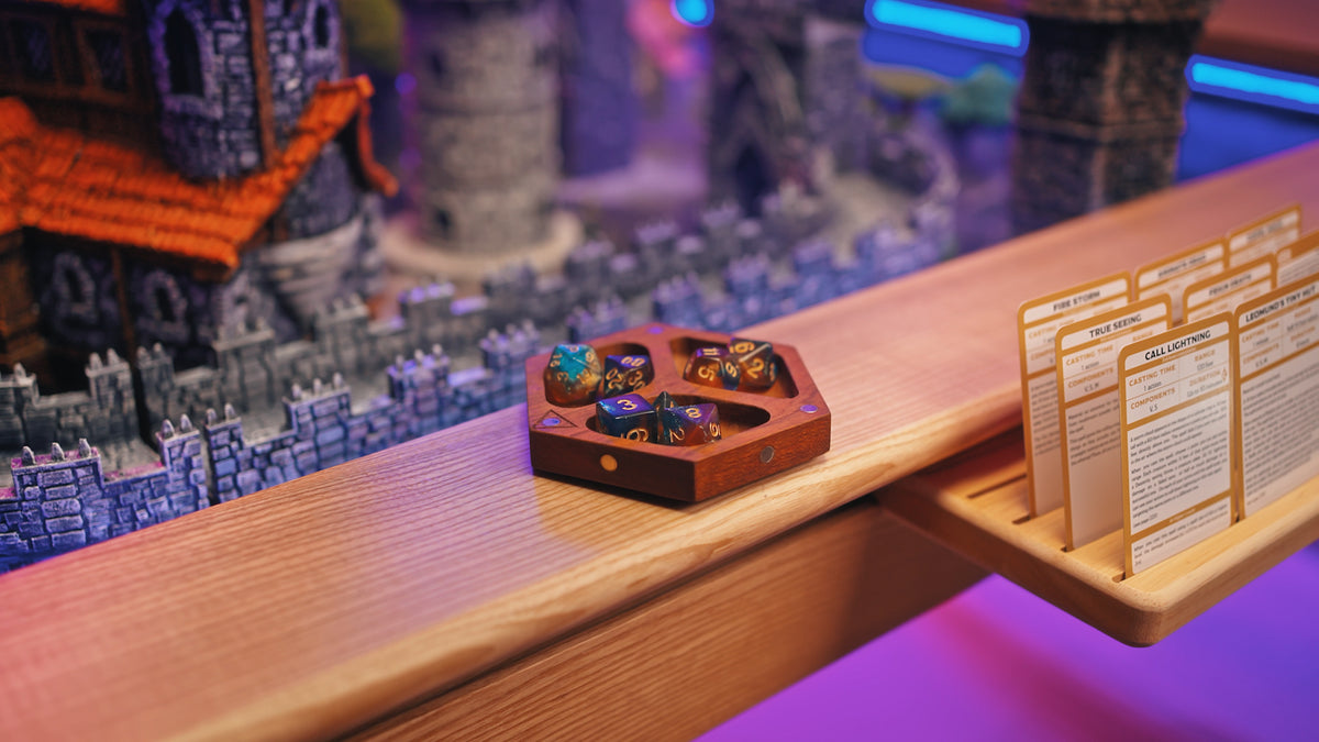 Dice tray on the rail