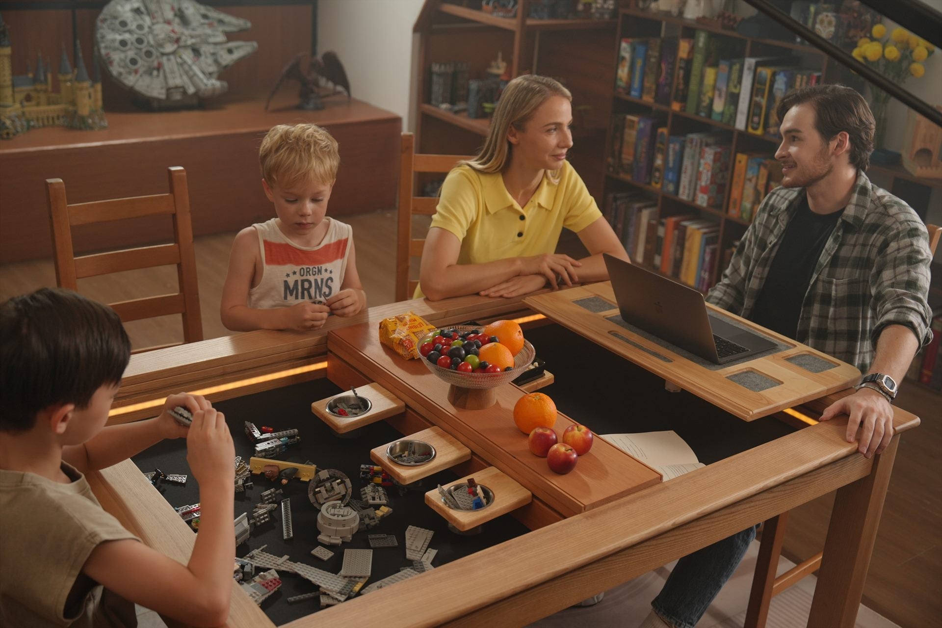 Family around the Board Game Table